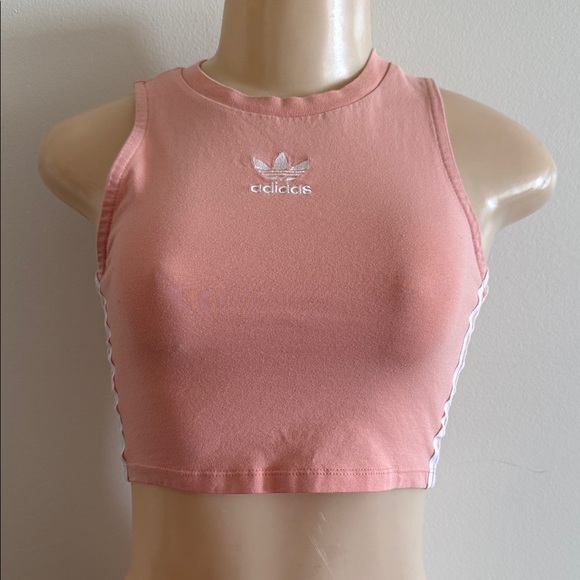 adidas Tops - Adidas Crop Top Light Pink Peach Tank Top XS